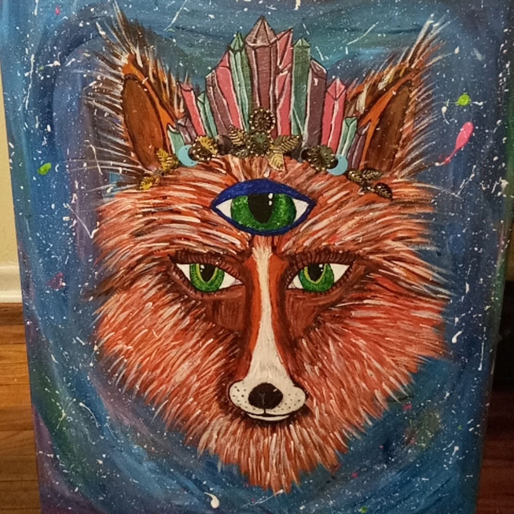Trippy fox painting